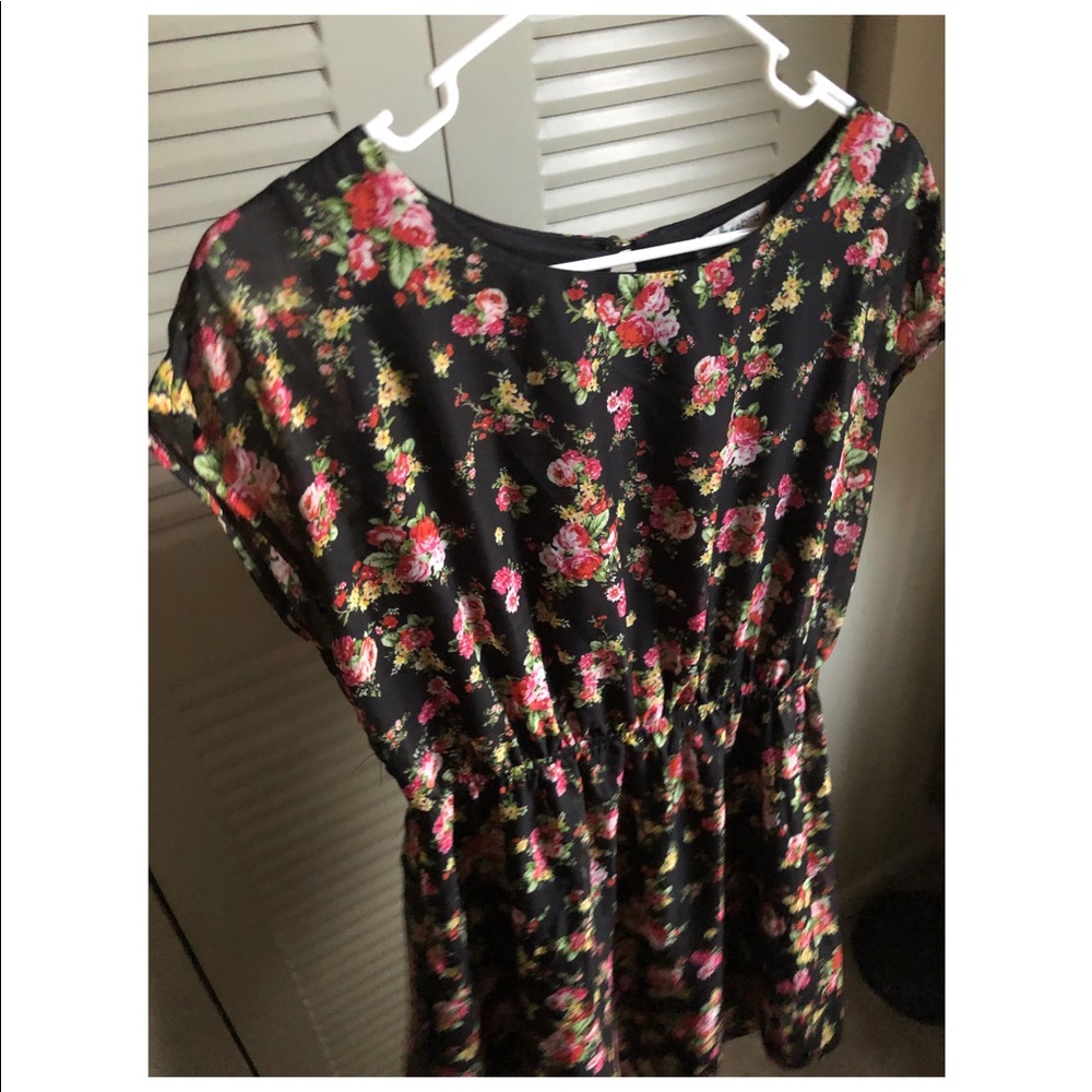 Floral Black Dress